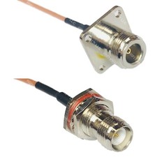 RG316 N FLANGE FEMALE to RP-TNC FEMALE BULKHEAD RF Cable Rapid-SHIP LOT