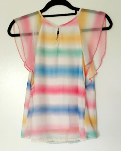 Zara Girls Size 11-12 Flutter Sleeve Singlet Top Lined Summer Casual Collection - Picture 5 of 14