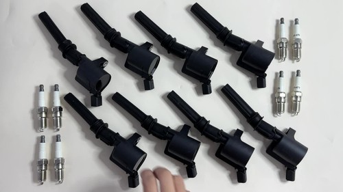 8 Ignition Coils Pack & Spark Plugs for Ford Lincoln Mercury V8 V10 DG508 SP479 - Video 1 of 1