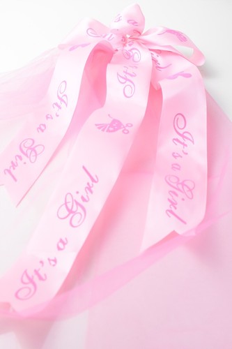 BABY REVEAL VAIL IT'S A GIRL FOR MOMMY BABY SHOWER PINK VELO ROSITA FUE NINA ROS - Picture 7 of 11
