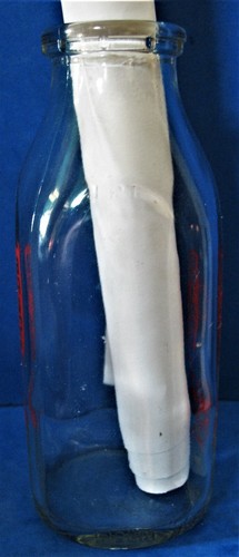 Vintage Bridgeman 1 Pint Milk Bottle with Pyroglazed Red Graphics - Picture 5 of 8