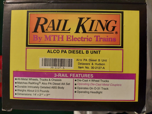 MTH RAIL KING #30-2127-A DELAWARE & HUDSON ALCO PA DIESEL B UNIT - Picture 4 of 4