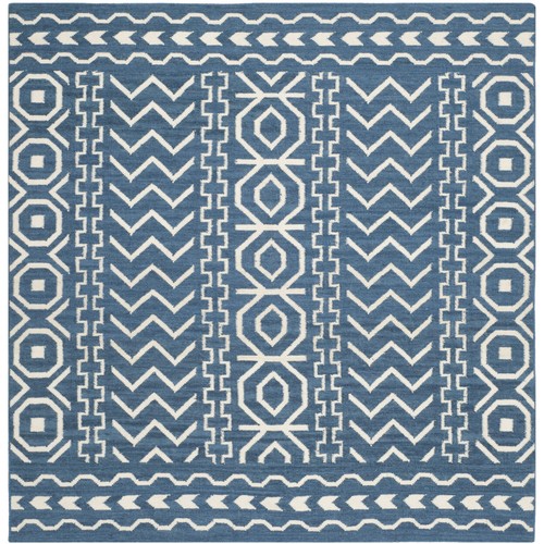 SAFAVIEH Dhurries DHU572A Handwoven Dark Blue /Ivory Rug - Picture 6 of 23