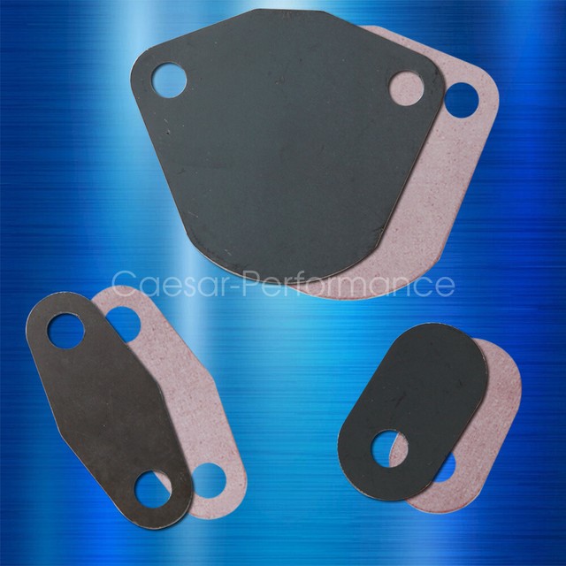 Pair Red EGR Delete Block Off Plates & GASKETS Fits 1985 1996 Nissan