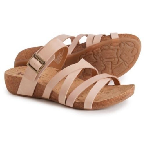Korks by Kork-Ease Aster Sandals Leather Strappy Wedge Slip On Light Pink Size 9