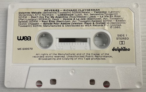 Richard Clayderman Reveries Music Cassette Tape M5 600070 Delphine 1980 Original - Picture 6 of 24