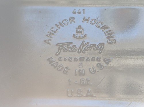 Vintage Anchor Hocking/ Fire King Peach Lustre 1 Qt Loaf Pan/ # 441 - Picture 6 of 6