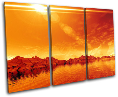 Landscape Lake Mountain Sunset Seascape TREBLE Leinwand Kunst Bild drucken