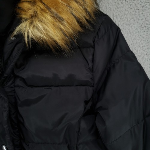 Aqua Kunstfell Kapuze DAUNEN Puffer Mantel gesteppt lange Linie schwarz Damen S - Bild 8 von 22