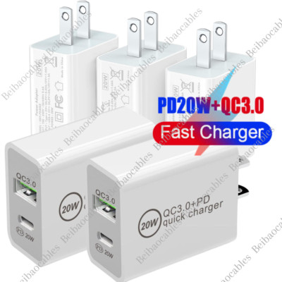 For iPhone 16 15 14 13 12 ProMax Samsung 20W Fast Charger USB-C PD Power Adapter