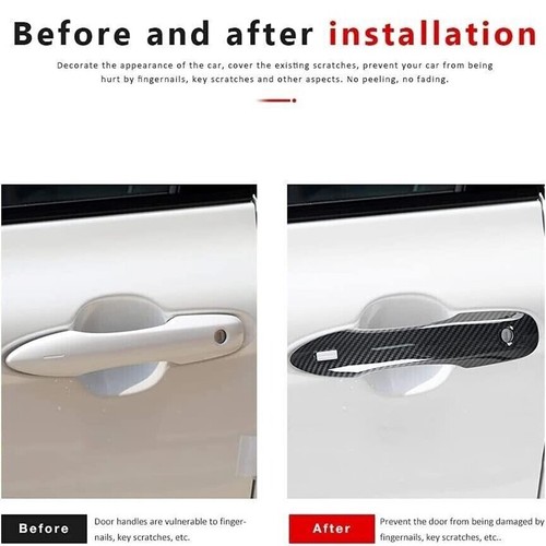 For Toyota Camry 2018-2023 ABS Carbon Fiber Door Handle Covers+Bowl Trim - Foto 2 di 20
