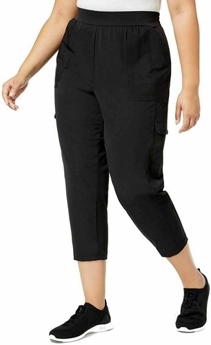Ideology Cropped Woven Active Cargohose Übergröße - 2X, schwarz #8541