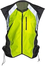 Badass Moto Motorcycle Safety Vest Jacket With Pockets Yellow Medium Jackets