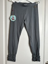 NWT Matilda Jane Girls Character Counts Gray Ruffle Leggings Size S