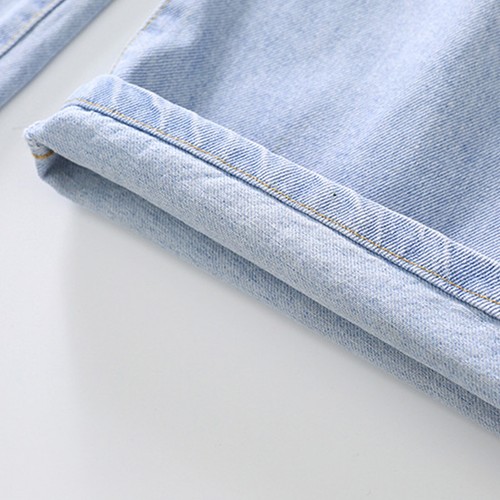 Girls Ripped Jeans Distressed Denim Pants Straight Wide Leg Loose Trousers - Bild 4 von 13