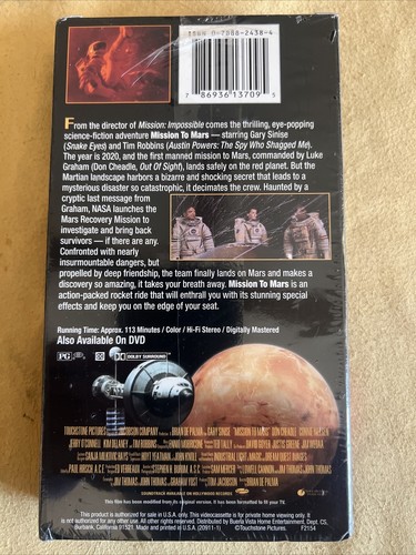 Mission to Mars (VHS 2000) Gary Sinise, Tim Robbins ~ New Sealed Free Shipping - Picture 2 of 3