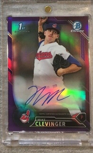 Mike Clevinger 2016 Bowman CHROME 1ST AUTO ROOKIE RAINBOW #D /50 /99 /150 HOT - Picture 7 of 11