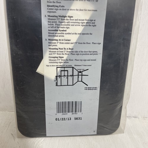 Insegna Simbolo di Vollrath Uomo Bagno con Braille 6" x 9" - Foto 6 di 6