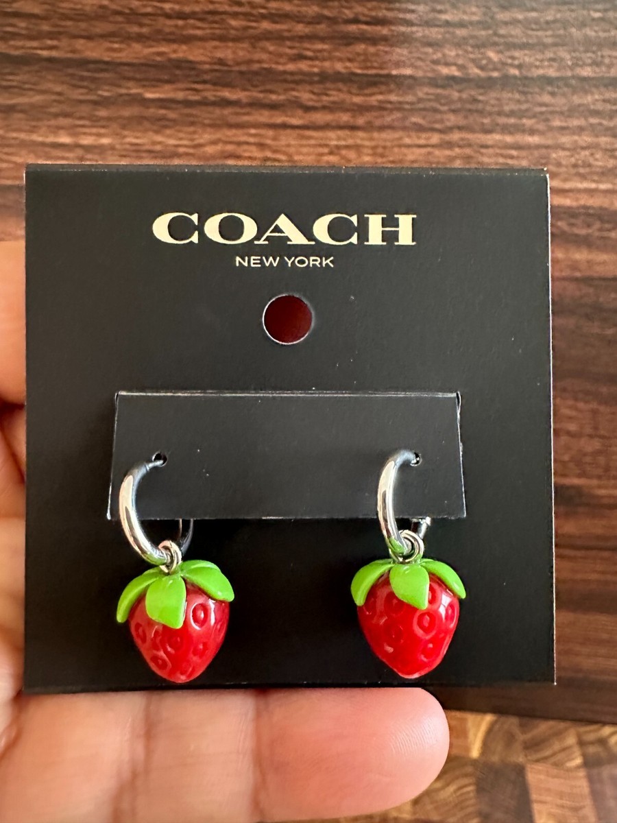 BN Coach Charm Huggie Earrings Cherry~Lemon~Strawberry  display picture 3
