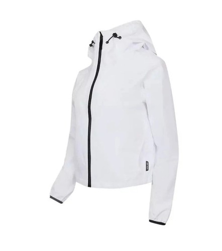 Body Glove Front Zip White L Large Waterproof Cropped Rain Jacket Windbreaker - Picture 2 of 12