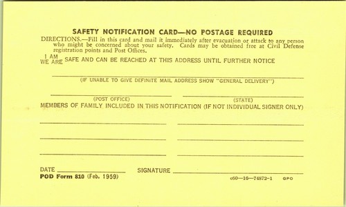 2 Cartoline Postali Evacuazione Notifica Sicurezza Civile modulo POD 810 Feb 1959 - Foto 3 di 3