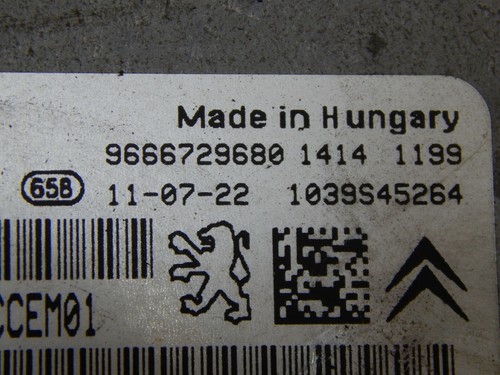 CITROEN C3 09-16 MK2 1.4 DIESEL ENGINE ECU 9666729680 - Picture 4 of 5
