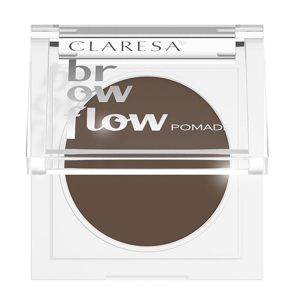 5903819804225 Помада для бровей Brow Flow puszysta pomada do brwi 02 Средне-коричневая , 3,5 г Claresa