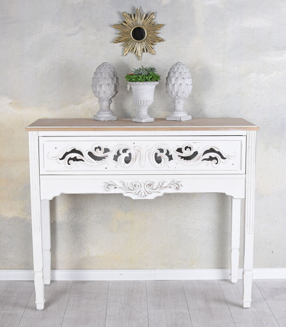 Anrichte Landhausstil Tischkonsole Weiss Wandtisch Antik Konsole Konsolentisch