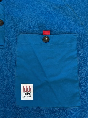 Topo Designs Mountain Fleece Mens Medium Snap T Pullover Sweater Jacket Polartec - Picture 5 of 9