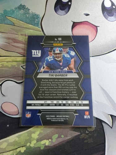 2023 1798A Panini Mosaik GELB REAKTIV PRIZM Tiki Friseur New York Giants #180 - Bild 2 von 2