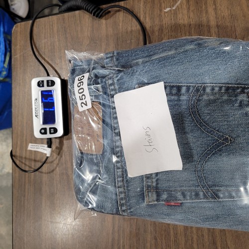 Levis 505 Jeans Boys 18 Reg Blue Denim Straight Paint Splatter Grunge Thrashed - Picture 14 of 14