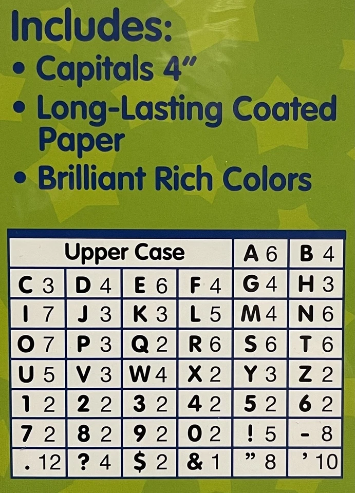 Color My World 180 Punch Out azul letras reutilizables NUEVO Foto 3 de 3