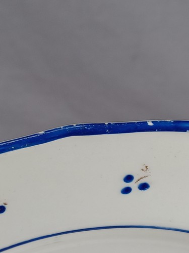 British Hand Painted Blue & Gold Floral 10 1/8 Inch Plate Circa 1790-1815 - Picture 13 of 13