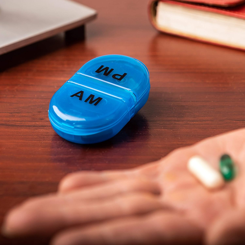 Pill Box Organizer Pocket Small Case Holder, Medicine Holder 2 Pack - Picture 2 of 9