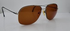 Vintage Silver Gray Pilot Half-Rim Metal Sunglasses FRAMES ONLY