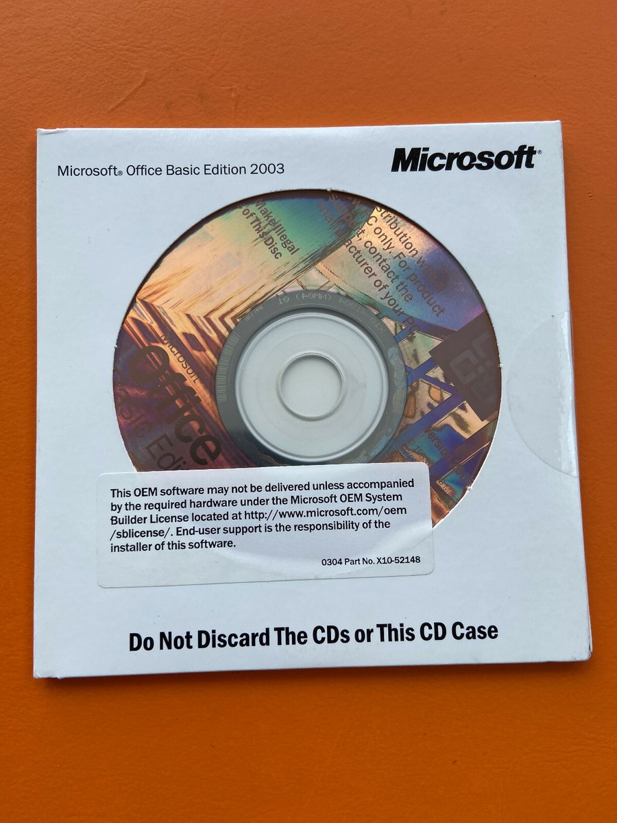 Microsoft Office 2003 Basic Edition With Serial Number NEW Microsoft Office 2003 Basic Edition With Serial Number NEW