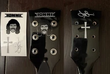 Tony Iommi cross & autograph  Guitar Headstock UV DTF Decal Sticker Set