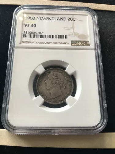 1900  NGC Graded Newfoundland, Silver ¢20 Cent, **VF-30** #016