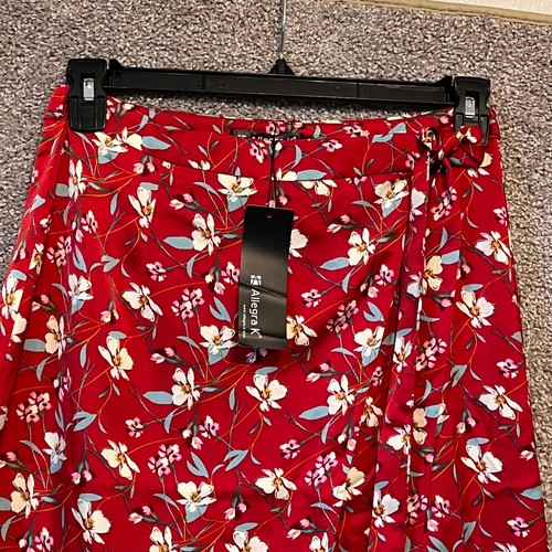 Allegra K Womens S Wrap Skirt Summer Floral Print Tie Waist Vacation Flowy NWT - Picture 3 of 12