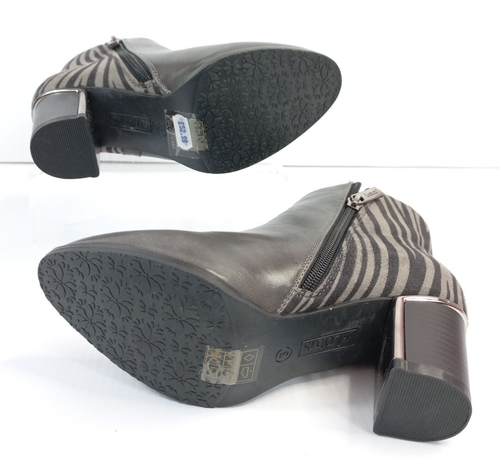 Botines Lotus negros imitación gamuza estampado cebra tacón tachonado Reino Unido 3 PVP £52.99 - Imagen 8 de 8