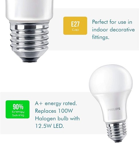 LED GLS LIGHT BULBS 100W COOL WHITE ES/E27 SCREW FROSTED 4000K NON-DIM PHILIPS - Picture 2 of 11