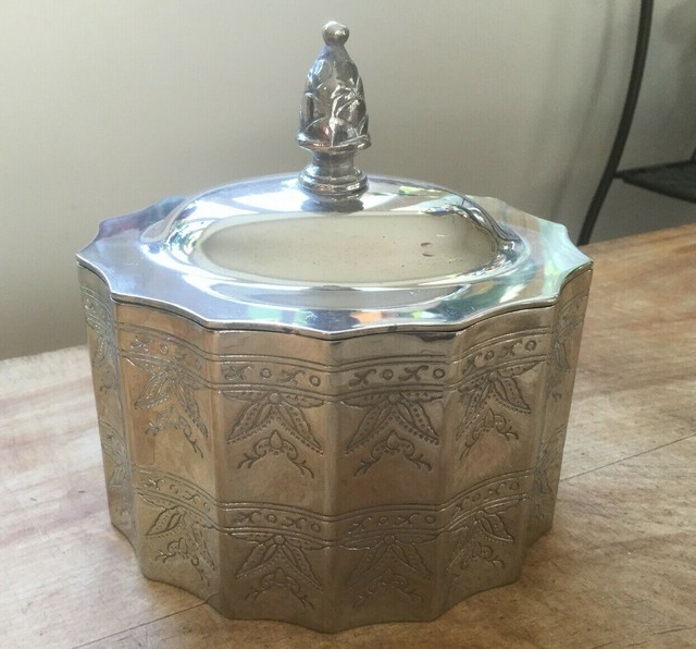 Vintage 1991 Godinger Silver Plated Jewelry Trinket Box With Red Velvet