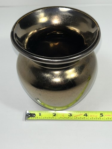 Haeger Floral Pottery Vase Metallic Bronze Crackled Glaze - Bild 14 von 15
