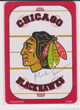 MIKE KEENAN CHICAGO BLACKHAWKS 1988-92 COACH AUTOGRAPHED PLAYING CARD