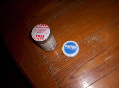 POSTUM instant hot beverage glass jar metal lid and still sealed AWESOME! - Picture 3 of 3