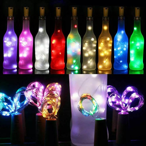 Bottiglia di vino solare colorata String Lights filo di rame illuminazione ambiente - Foto 11 di 31