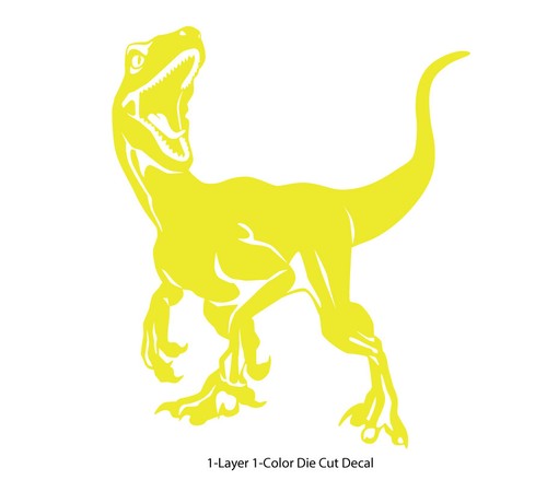Dinosaur - Roaring Velociraptor #2 - Jurassic Period - 4-21" wide - DieCut Decal - Picture 10 of 29