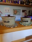 "MOIRA" Genuine Handcrafted Stoneware Bowls with Lids