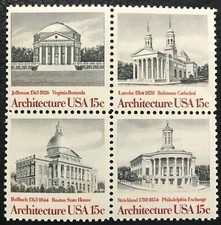 1979 Scott# 1779-1782 - 15¢ - Block of 4 - ARCHITECTURE - Mint NH 