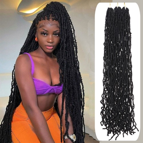 36" Goddess Long Faux Locs Crochet Braid Afro Soft Afro Braiding Hair Extensions - Picture 6 of 18